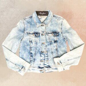 NWT Women's Mavi Samantha Denim Designer Jean Jacket Bleach Vintage - Medium